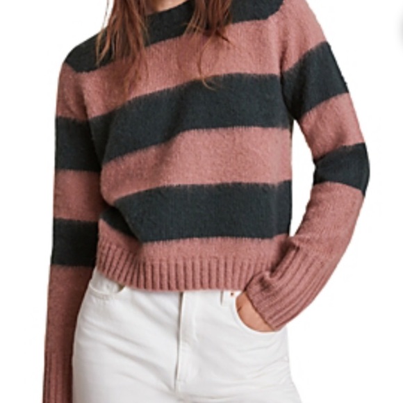 All Saints Lou Sweater in Moss Green/Rose XS - Picture 3 of 10